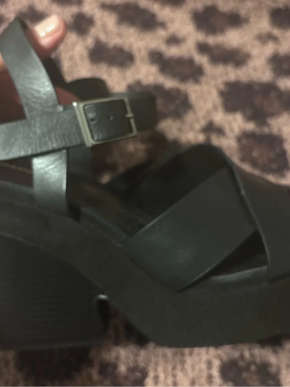 Reformation Juna Platform Leather and Suede Sandal